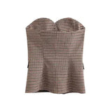 Strapless Button Top - Greige Goods