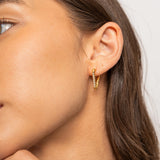 Triangle Diamond Hoops - Greige Goods