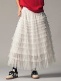 Tulle Textured Midi Skirt - Greige Goods