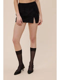 Suede One Side Slit Mini Skort - Greige Goods