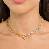 Tennis & Paperclip Choker - Greige Goods