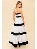 Solid Color Blacked Maxi Dress - Greige Goods