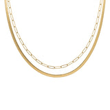 Herringbone Layered Necklace - Greige Goods