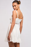 White Eyelet Tie Strap Mini - Greige Goods