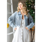 Fringed Denim Jacket - Greige Goods
