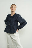 Bow Front Tie Blouse - Greige Goods
