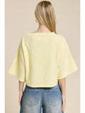 Button Front Short Sleeve Knit Cardigan - Greige Goods