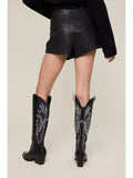 Faux Leather Studded Skort