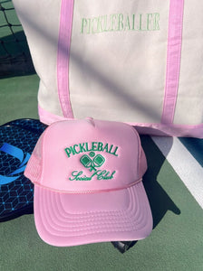 Pickleball Embroidered Trucker Hat - Greige Goods