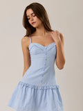 Drop Waist Eyelet Mini Dress - Greige Goods
