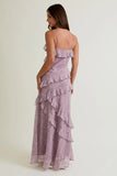 Chiffon Ruffle Midi Dress - Greige Goods