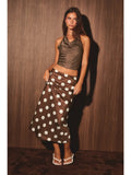 Mocha Dots Maxi Skirt