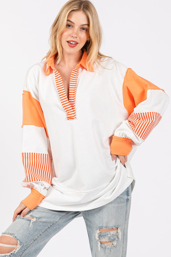 Varsity Stripe Pullover - Greige Goods