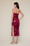 Sequin Side Slit Tube Midi