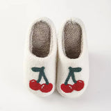 Cherry Print Slippers - Greige Goods