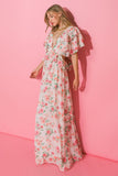 A Printed Woven Maxi Dress - Greige Goods