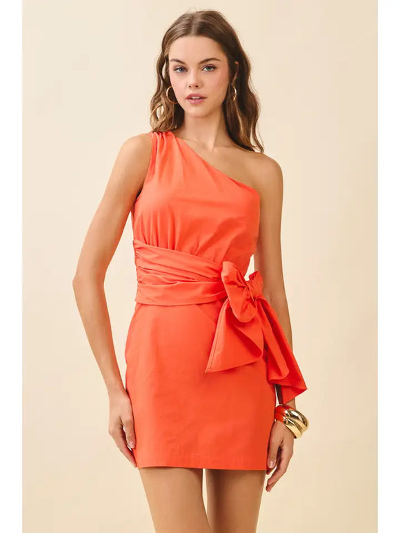 One Shoulder Self Tie Mini
