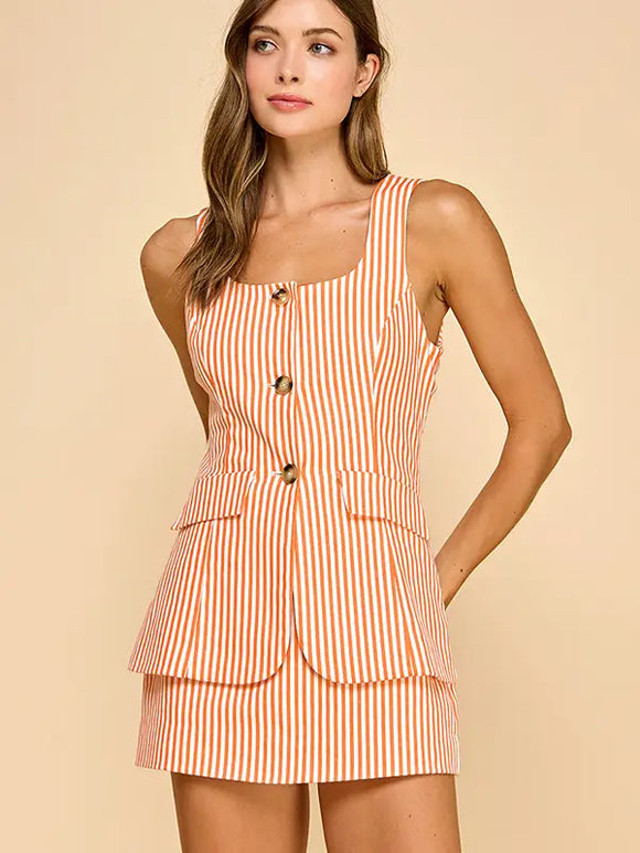 Round Neckline Sleeveless Romper