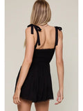 Wide Tie Lace Strap Romper - Greige Goods
