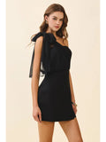 One Shoulder Chiffon Mini