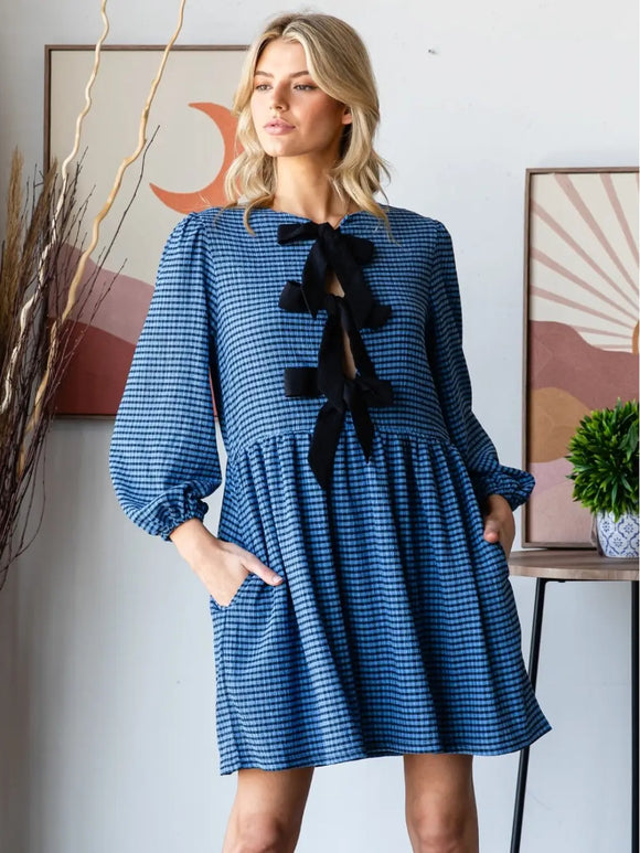 Front Bow Dress - Greige Goods