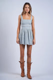 Solid Color Wide Strap Mini Dress - Greige Goods