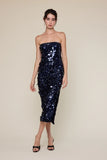 Sequin Side Slit Tube Midi