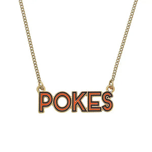OSU Outline Enamel Necklace - Greige Goods
