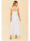 A Solid Eyelet Midi Dress - Greige Goods