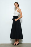 Knit Bodice Flare Skirt Maxi - Greige Goods