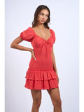 Double Tiered Smocked Mini - Greige Goods
