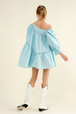 Braided SeamLine Flowy Mini Dress - Greige Goods