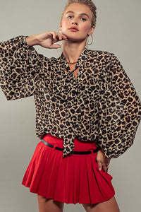Leopard Print Blouse - Greige Goods
