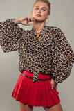 Leopard Print Blouse - Greige Goods