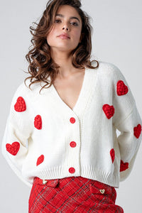 Heart Knit Cardigan - Greige Goods