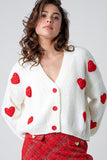 Heart Knit Cardigan - Greige Goods