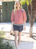 Stripe Contrast Band Top - Greige Goods