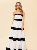 Solid Color Blacked Maxi Dress - Greige Goods