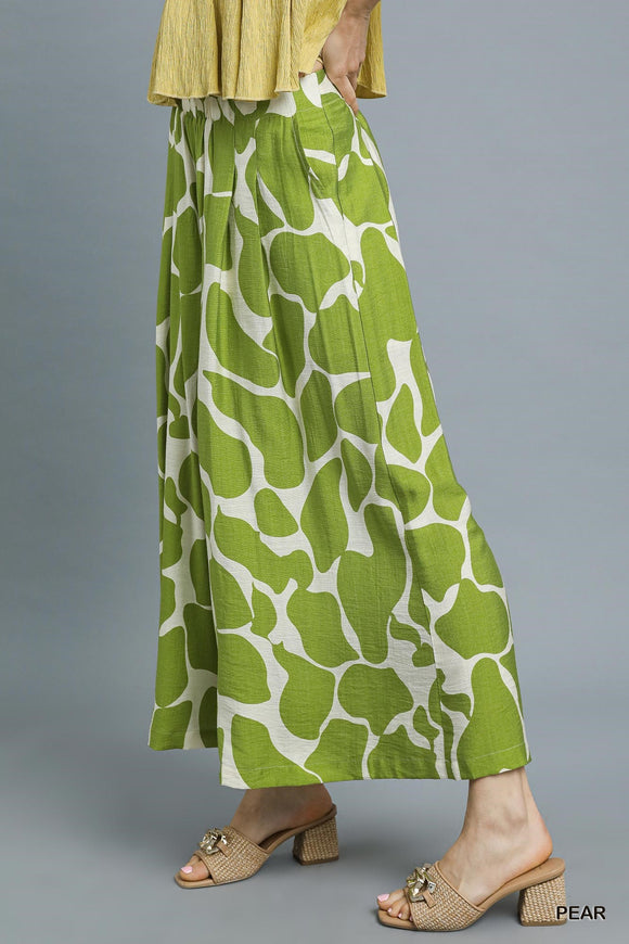 Abstract Wide Leg Pants