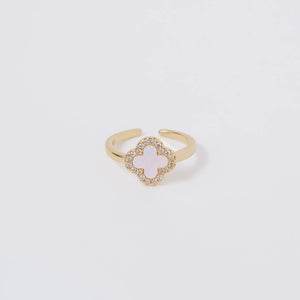 Mother of Pearl Quatrefoil Ring - Greige Goods