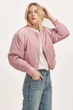 Samaria Satin Bomber Jacket - Greige Goods