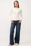 Nina Crew Neck LS - Greige Goods
