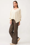 Mira V-Neck Oversized LS - Greige Goods