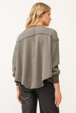 Mira V-Neck Oversized LS - Greige Goods
