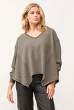Mira V-Neck Oversized LS - Greige Goods