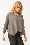 Mira V-Neck Oversized LS - Greige Goods