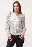 Rowan Metallic Blouse - Greige Goods