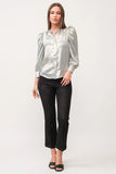 Rowan Metallic Blouse - Greige Goods