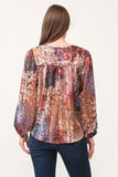 Alessia V-Neck LS Blouse - Greige Goods