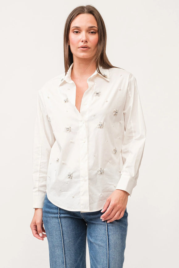 Lola Boyfriend LS Top - Greige Goods